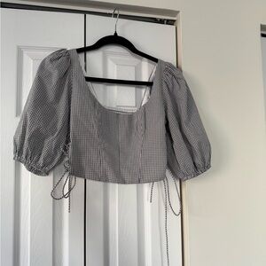 Abercrombie & Fitch Gray Checkered Top